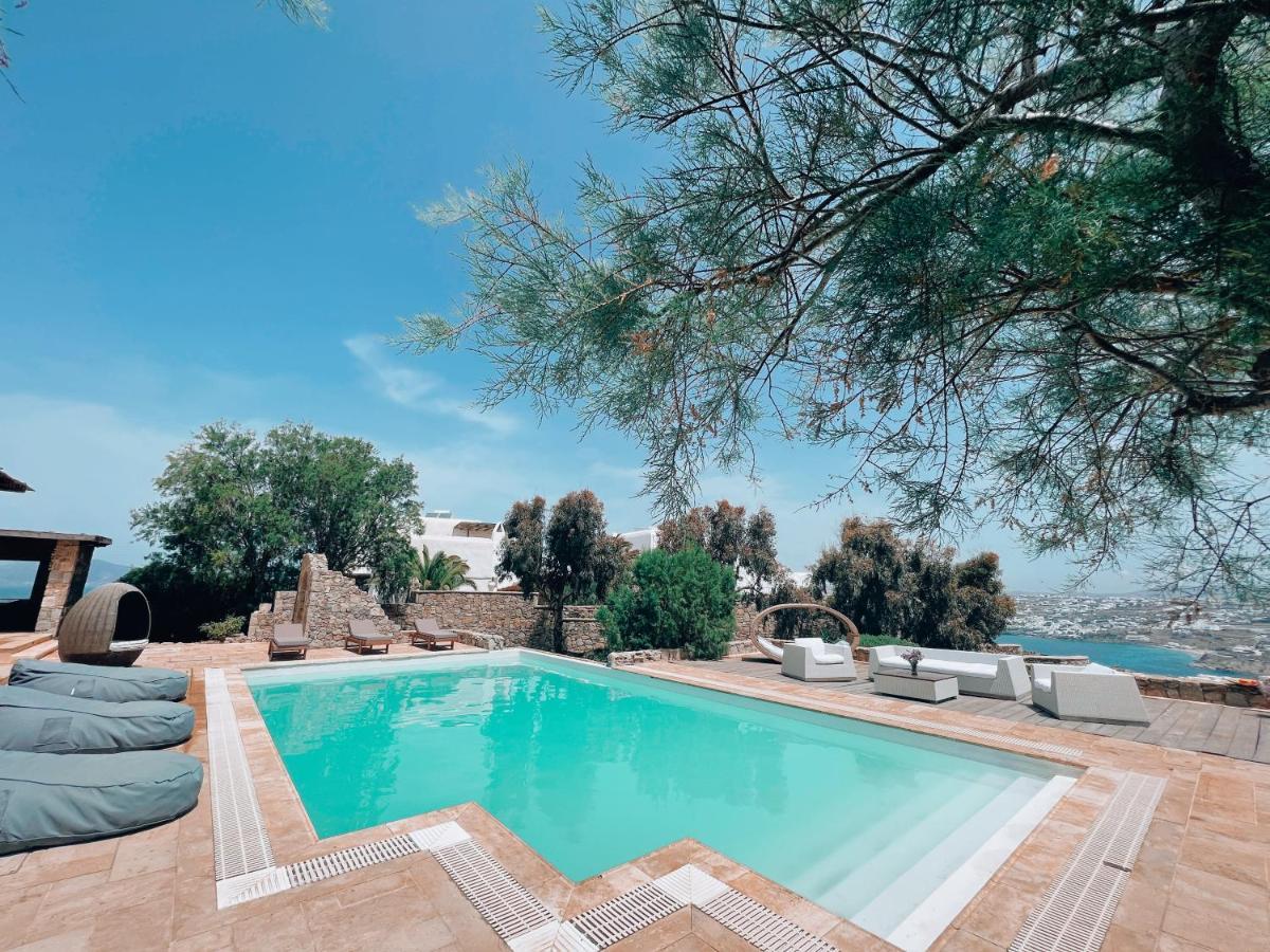 Dreamy Boho 5Bed Villa With Pool And Ocean View Mykonos Town المظهر الخارجي الصورة