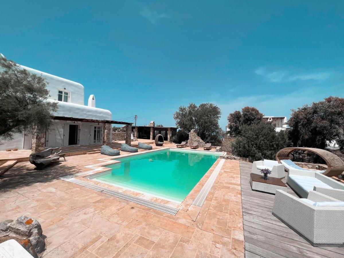 Dreamy Boho 5Bed Villa With Pool And Ocean View Mykonos Town المظهر الخارجي الصورة